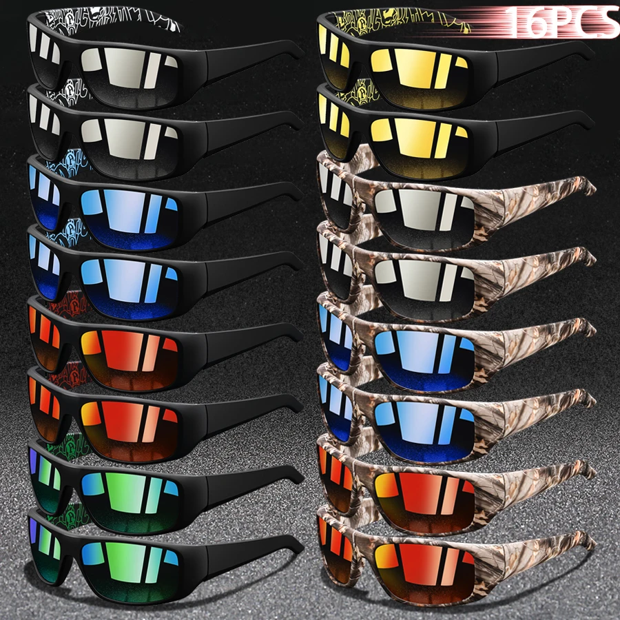 16 Pieces Fashion Vintage Fishing Cycling Sports Sunglasses Men Women Running Mountaineering Sport Man Sun Glasses UV400 Eyewear