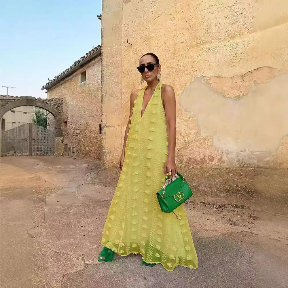 

summer new Casual dress 2025vestidos para mujer fashion V-neck party dress vacation dress Robes long dresses for woman