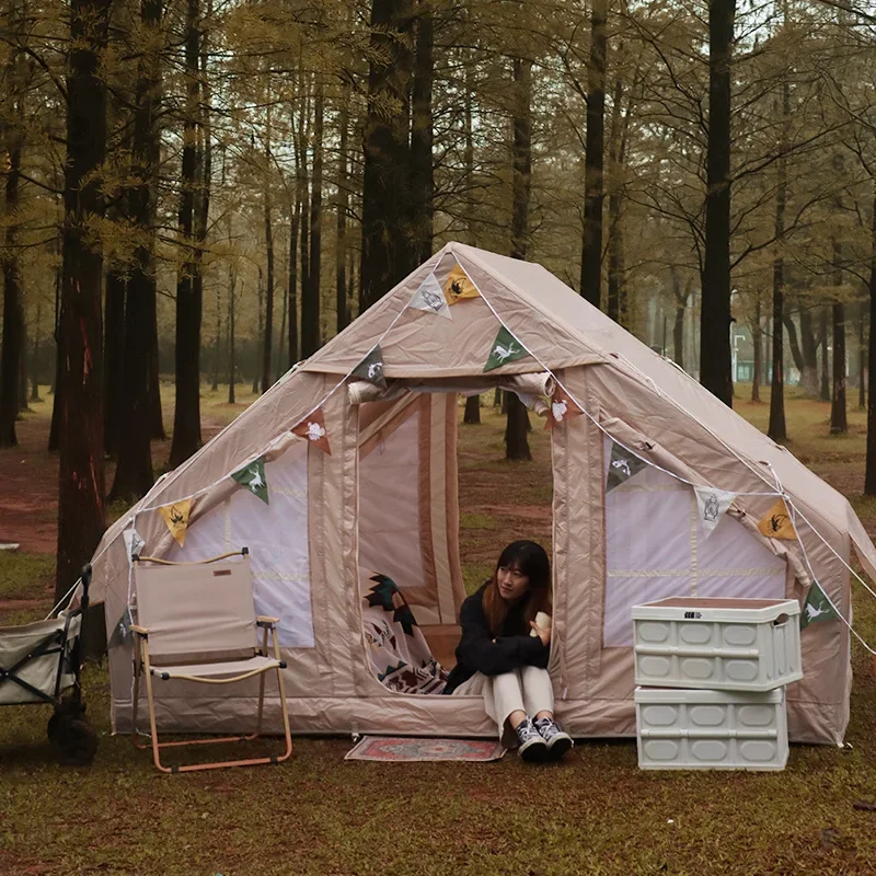 Inflatable tent one room, one living room outdoor warmth and moisture protection
