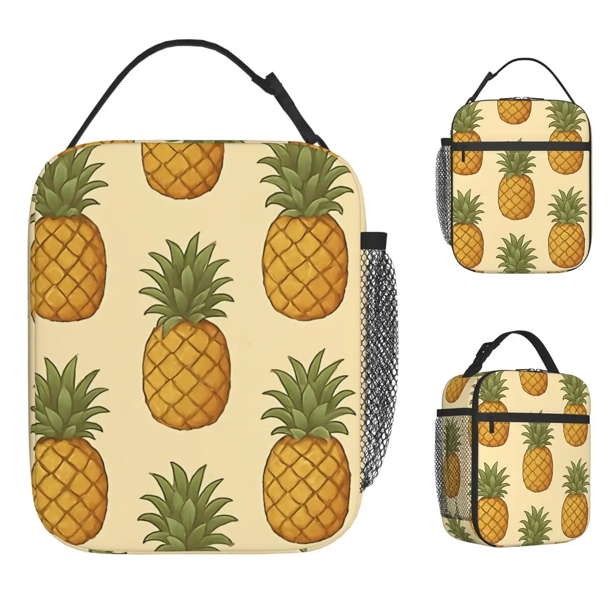 

Tropical Pineapple Lunch Bag Outdoor Picnic Lunch Box For Child Casual Custom Thermal Lunch Bags Oxford Convenient Cooler Bag