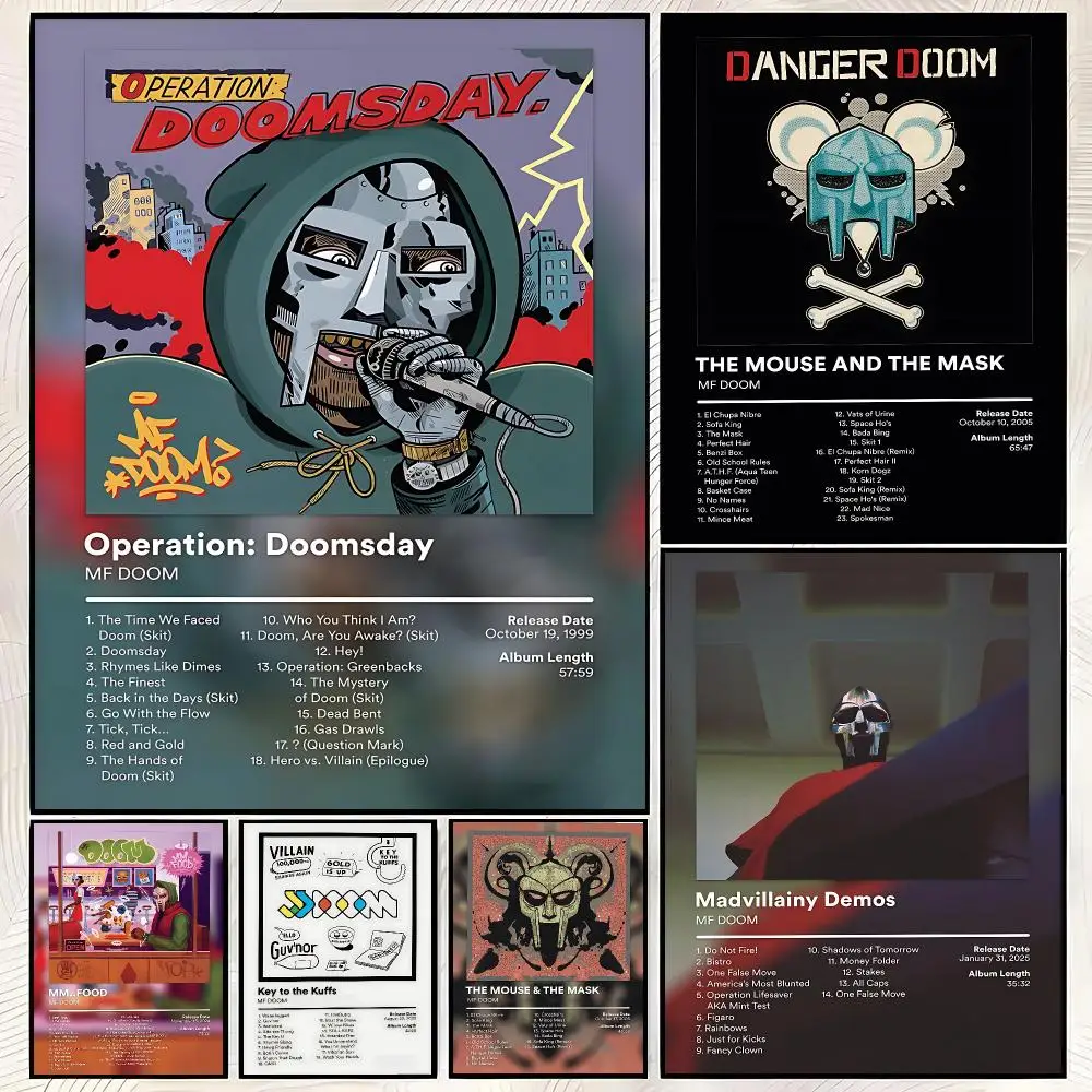 Legendary Rapper M-MF DOOM Poster Trendy HD PP Paper Waterproof Wall Art Print for Bedroom Living Room Decor