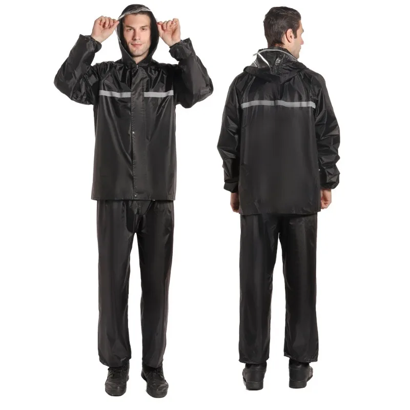 Raincoat and Rainpants Suit Full Body Rainstorm Prevention Electric Bicycle Motorcycle Takeaway Riding Reflective Split Raincoat