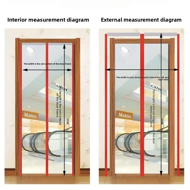 Transparent self-priming PVC magnetic thick soft door curtain air conditioner heat insulation and windshield