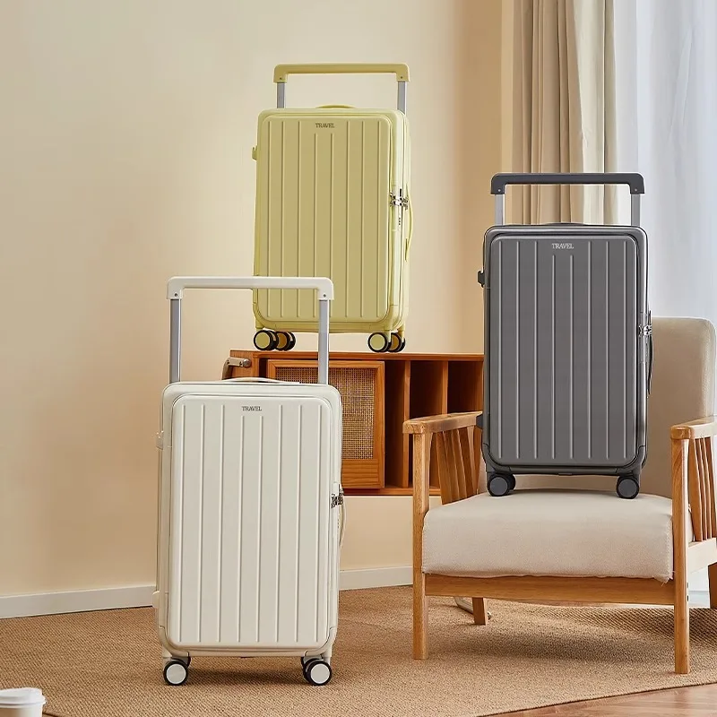 

Front Opening Large Size Travel Wheeled Suitcases ABS+PC Large Capacity Travel Bag Combination lock Rolling Luggage Case