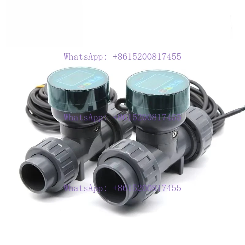 DN80 ZJPVC-LCD PVC  10-30vdc output pulse and RS485 data transmission digital water flow meter counter