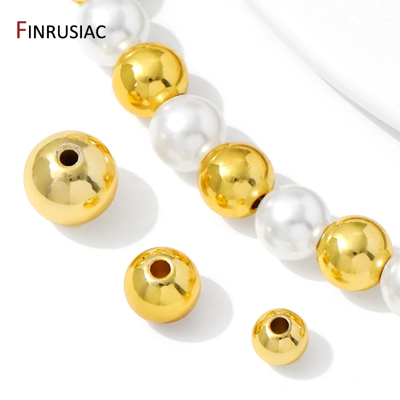 14/18K مطلية بالذهب النحاس الصلبة خزر عازل لصنع المجوهرات ، فواصل للخرز ، 6/8/10 مللي متر أساور الخرز DIY بها بنفسك اكسسوارات #5