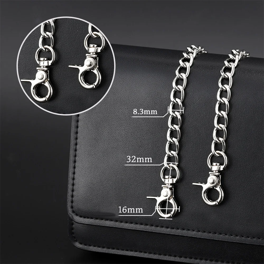 40-120cm Metal Aluminum Bag Chain Replacement Parts Accessories for Hand-Woven Shoulder Handbag DIY Handmade Detachable Straps