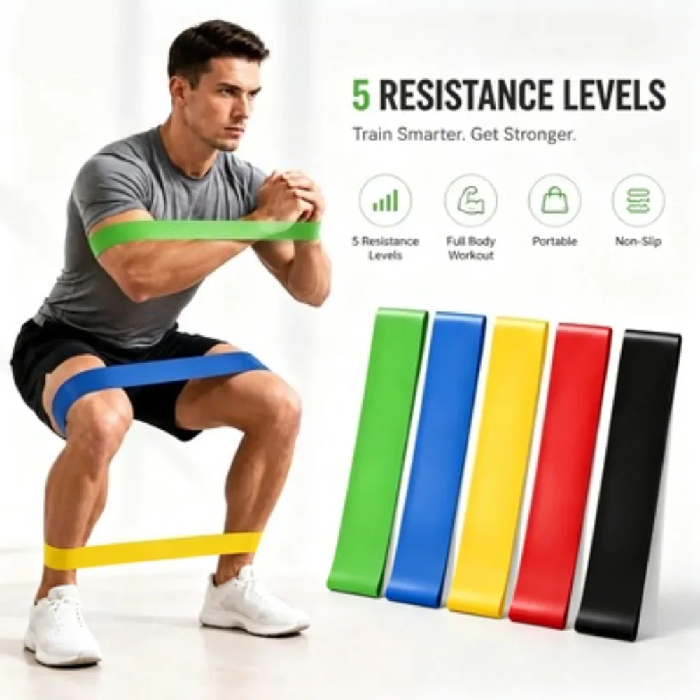 1/5PC Resistance Bands Set Gym Equipment Home Fitness Elastic Bands Strength Agility Training Equipment Handy Gym Workout Boxing