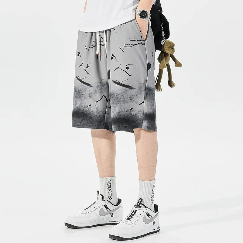 

plus Size Men's Beach Pants Loose Fit Printed Five-Quarter Trousers Ethnic Sle Casual Summer orts for Big Size Men