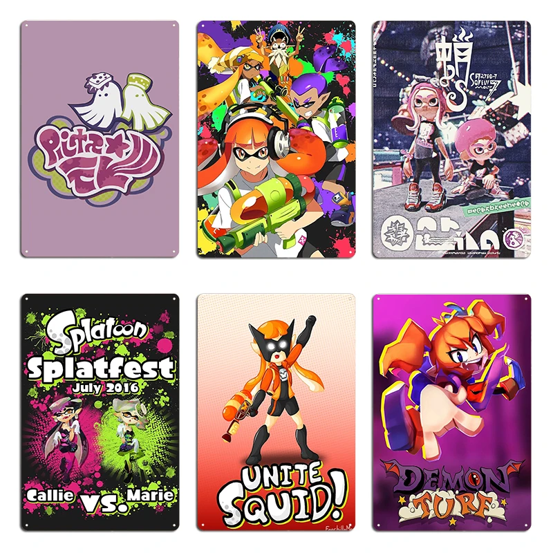 squid sisters Metal Plaque Poster Pub create Wall Cave Funny Personalized Tin Sign