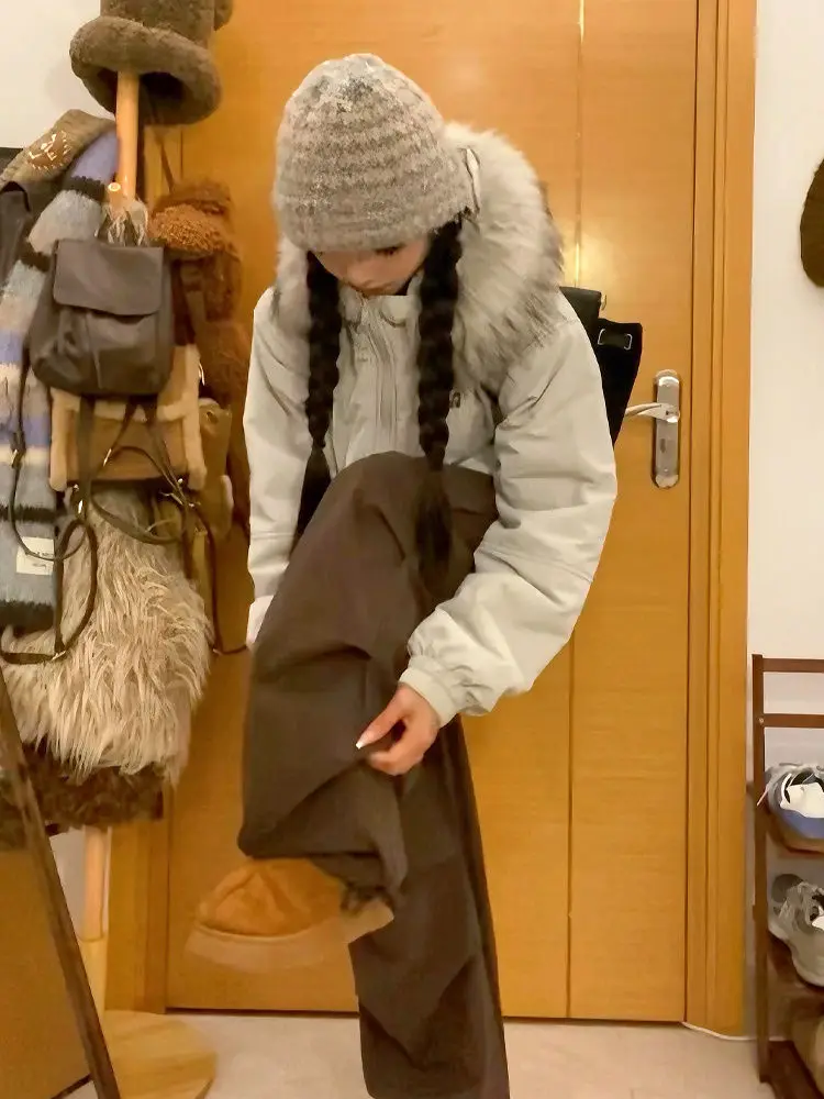 

Парка женская демисезонная винтажная на молнии, ветрозащитная, средней длины, многослойная, с диагональным поясом, меховая, готическая, с подкладкой, водонепроницаемая