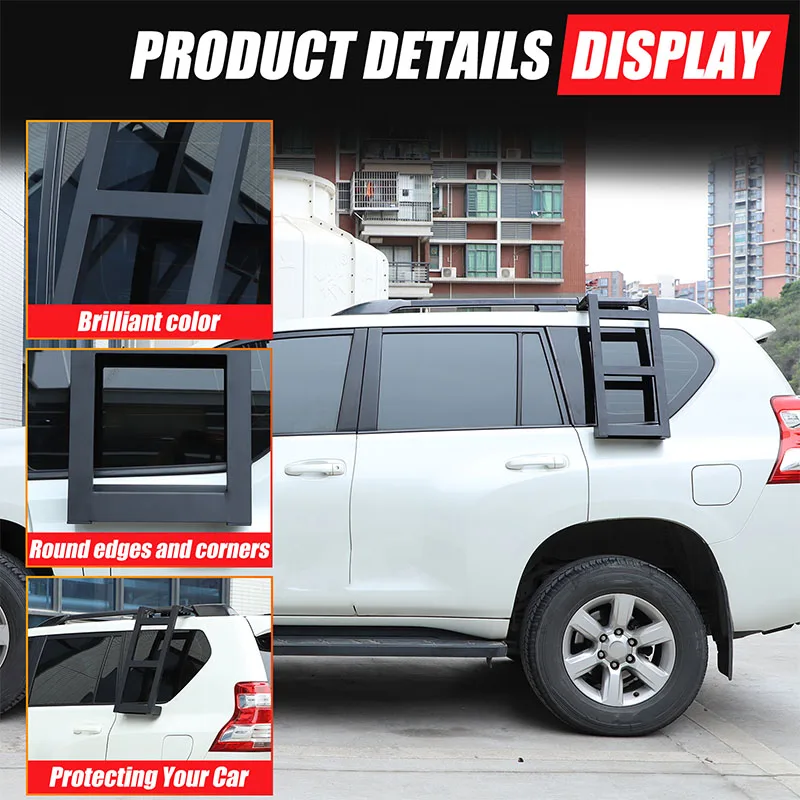 

For Toyota Prado 2010-2023 Automotive trunk window external modification accessories car aluminum alloy side ladder