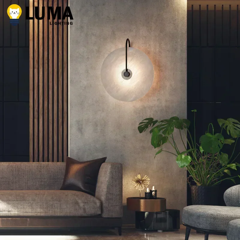 Luma Nordic Wall Sconces Light Fixture Led Marble Moon Bedside Lamp Indoor Lighting Home Bedroom Decor Modern Hotel Simple