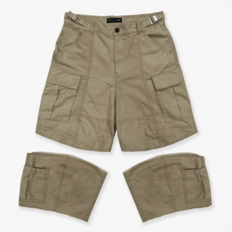 Project G/R Grailz Deconstructed Zipper-Patch Workwear Crop Shorts High-Street Casual Camouflage Shorts for Men & Women Summer