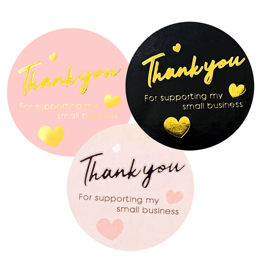 50-500pcs 1inch Thank You Stickers Labels Seals Thank You For Supporting My Small Business Stickers Kraft Black Labels For Shop