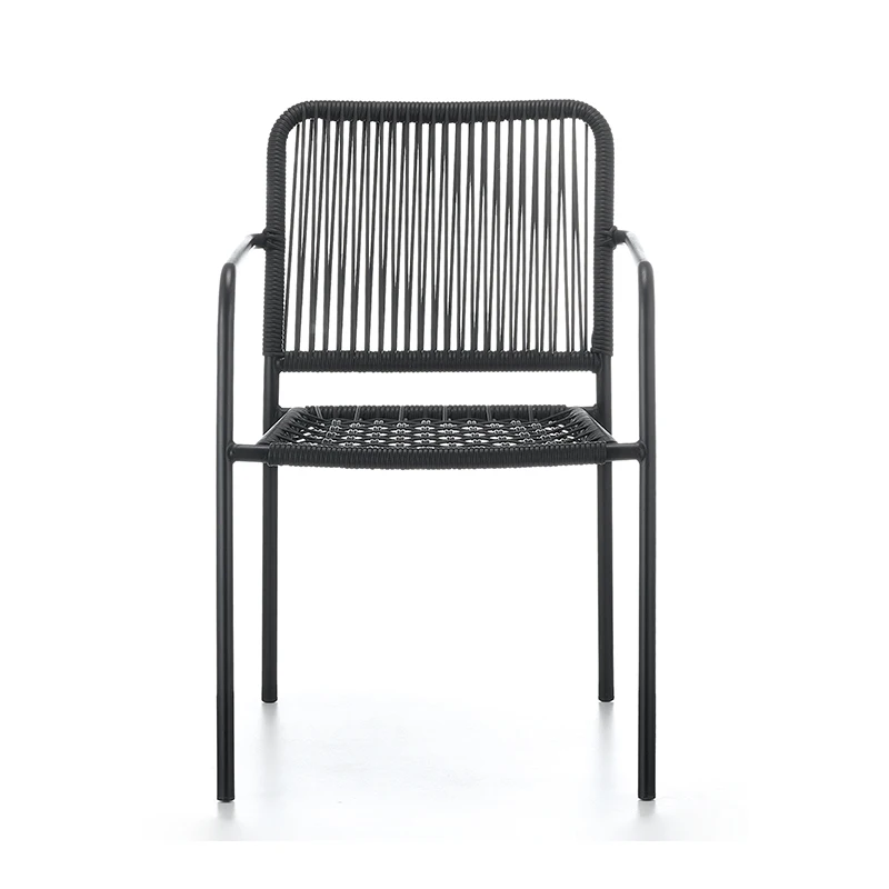 Modern Garden Front Porch Armchairs Furniture Outdoor Patio Cafe Rope Dining Chairs