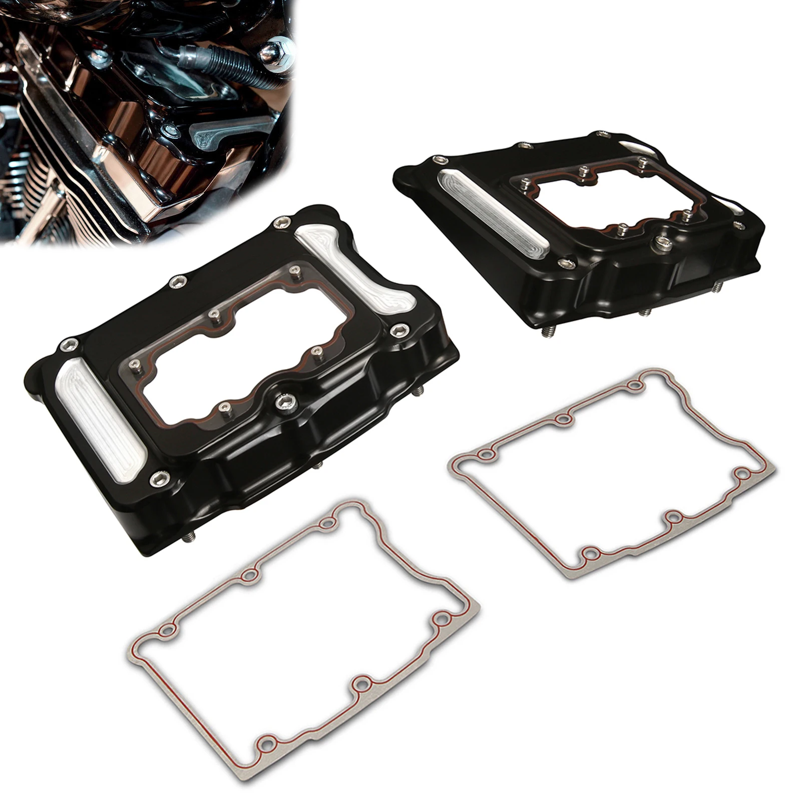 

Motorcycle CNC Clarity Rocker Box Top Cover For Twin Cam Electra Street Road Glide King FLHX FLTR Low Rider FXDL