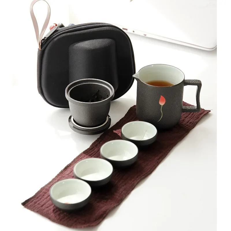 

Travel Outdoor Portable Kung Fu Tea Set One Pot Four Cups Gift Box