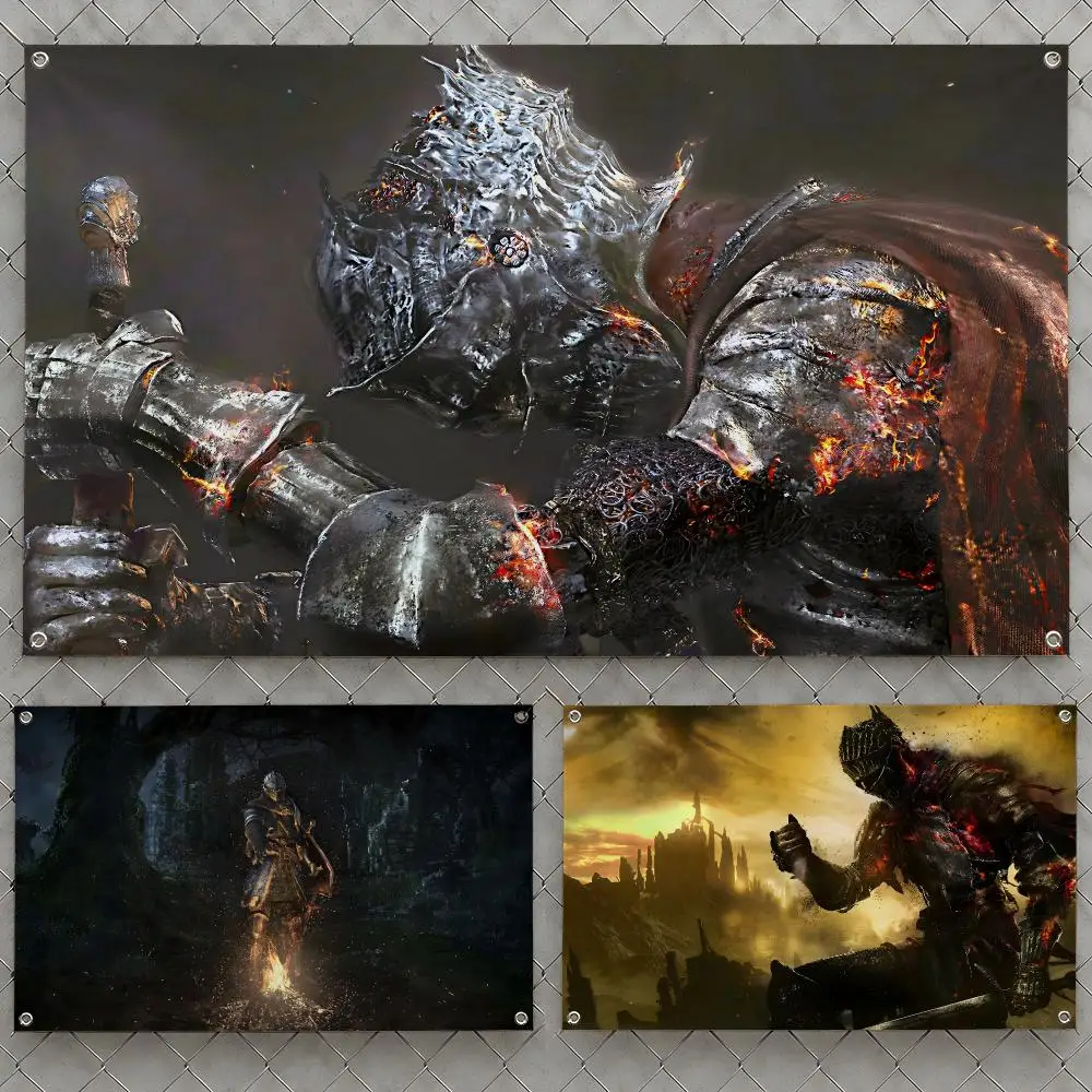 Game Dark Souls Solaire Praise the Sun Flags Wall Hanging Flag Banners For Birthday Parties Outdoor Bedroom Dorm Room Decor