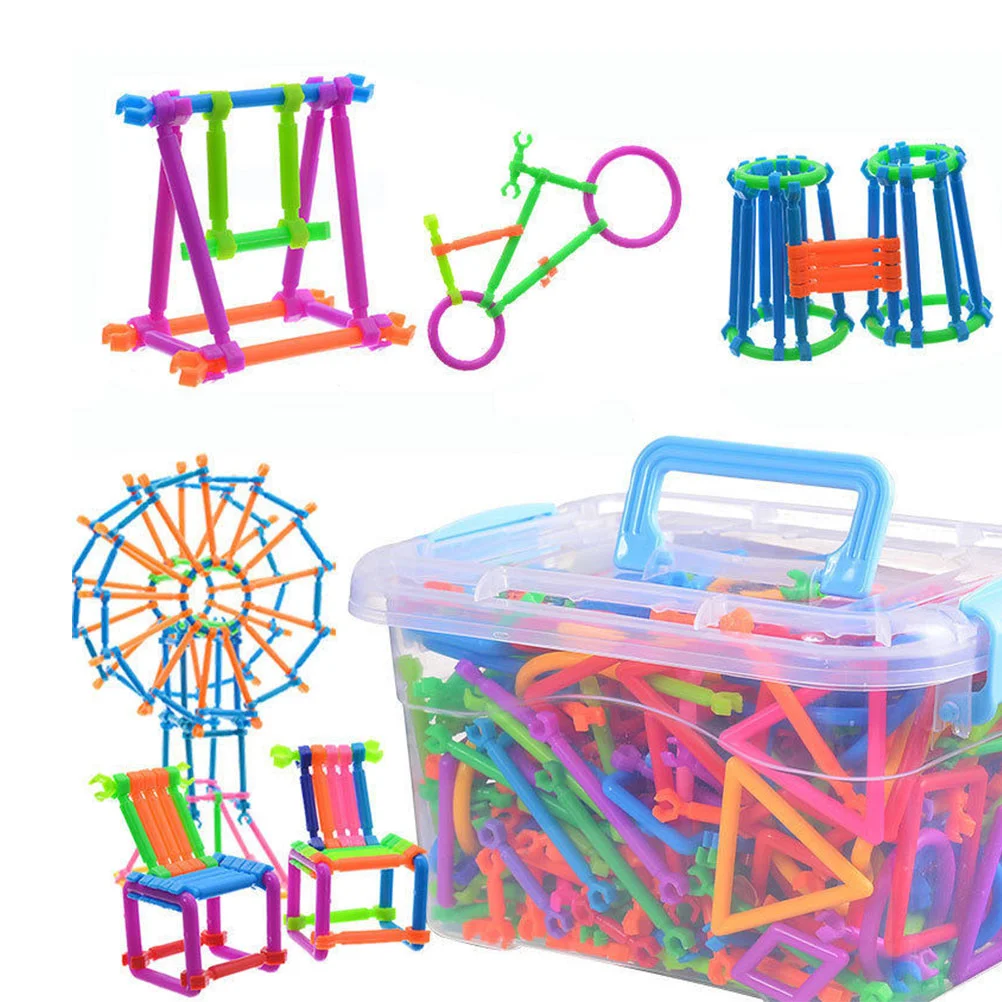 

Building Block Sticks Puzzles Blocks Bars Colorful Wand Storage Plaything Plastic for Assembling Rods Kit Child Educational