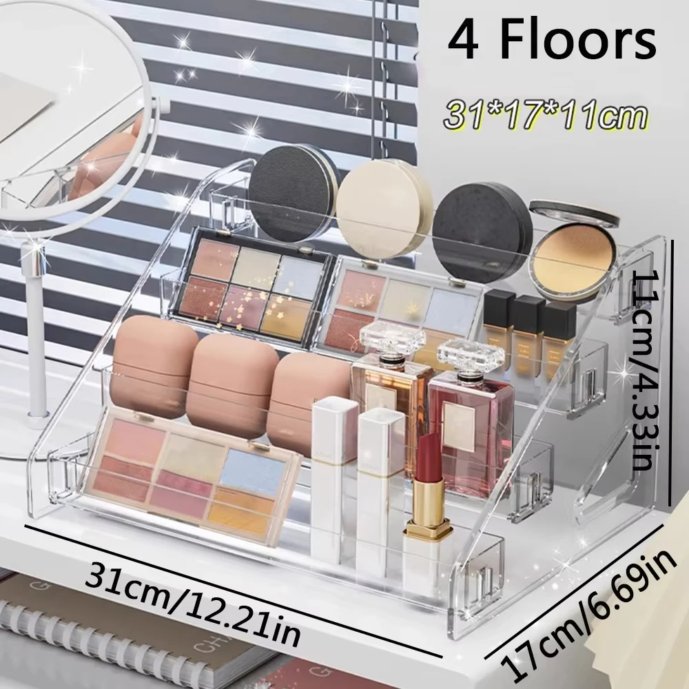 3/4/5/6/7 Layers Acrylic Nail Polish Display Rack Transparent Cosmetic Organizer Multi-layer Simple Mounting Rack Stand Holder