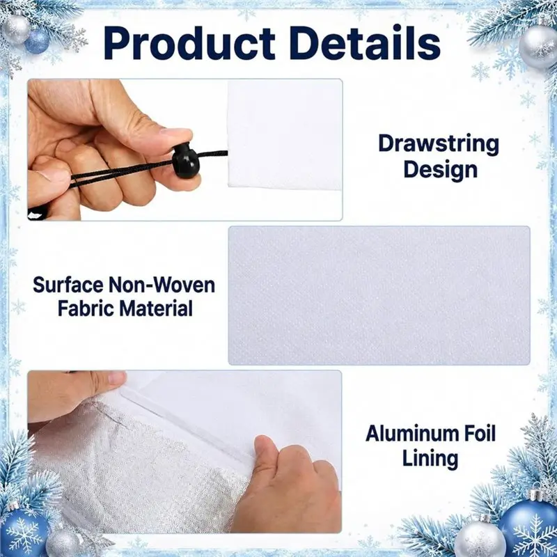 VEHO-2 Pack Winter Plant Freeze Protection Bags With Aluminum Foil Liner, Reusable Covers For Potted Plants, Trees, Shrubs