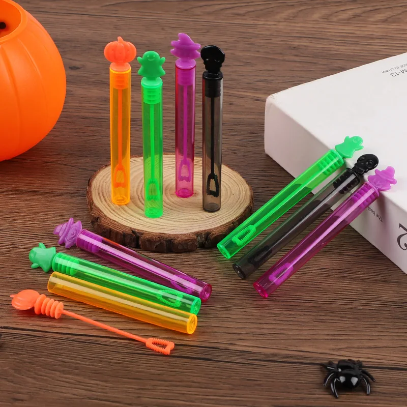 12-36 قطعة زجاجات الصابون فقاعة الهالوين للأطفال خدعة أو علاج دمى هدايا هدايا الحفلات تصميم شبح اليقطين عصا أنبوبية فارغة لا فقاعة #4