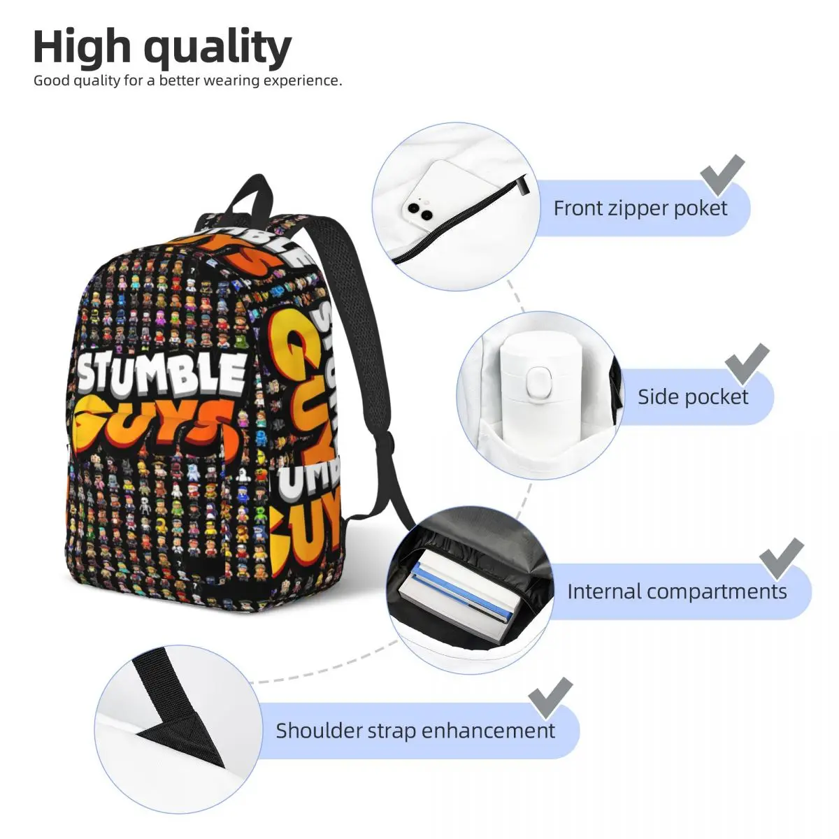 Zaino da gioco divertente per studenti in età prescolare scuola materna studente videogioco Bookbag Boy Girl Kids Canvas Daypack Travel