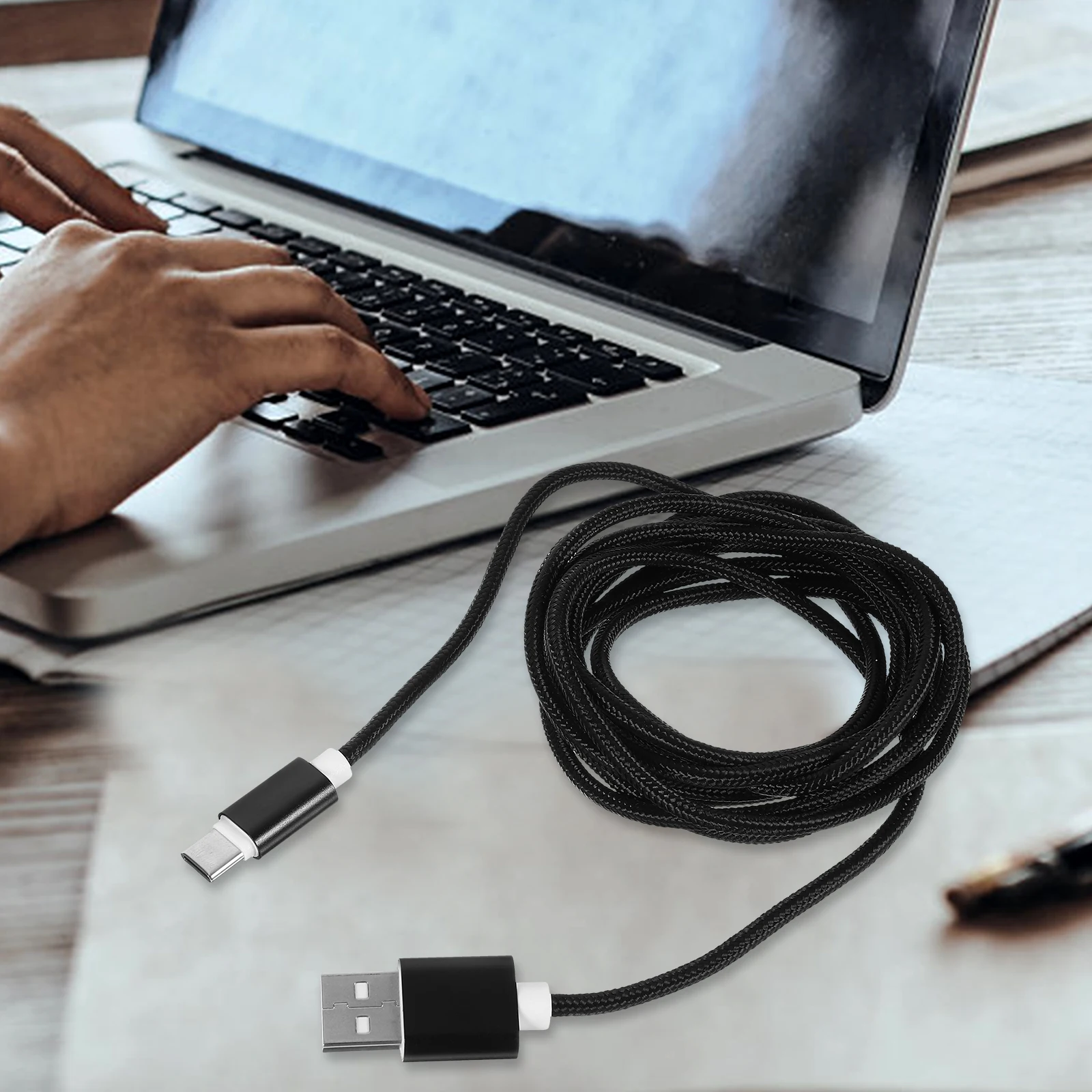 

Fast Charging Data Cable USB C Type Nylon Braided Shielding 2 0A Output Sync Compatible Most Type C Devices