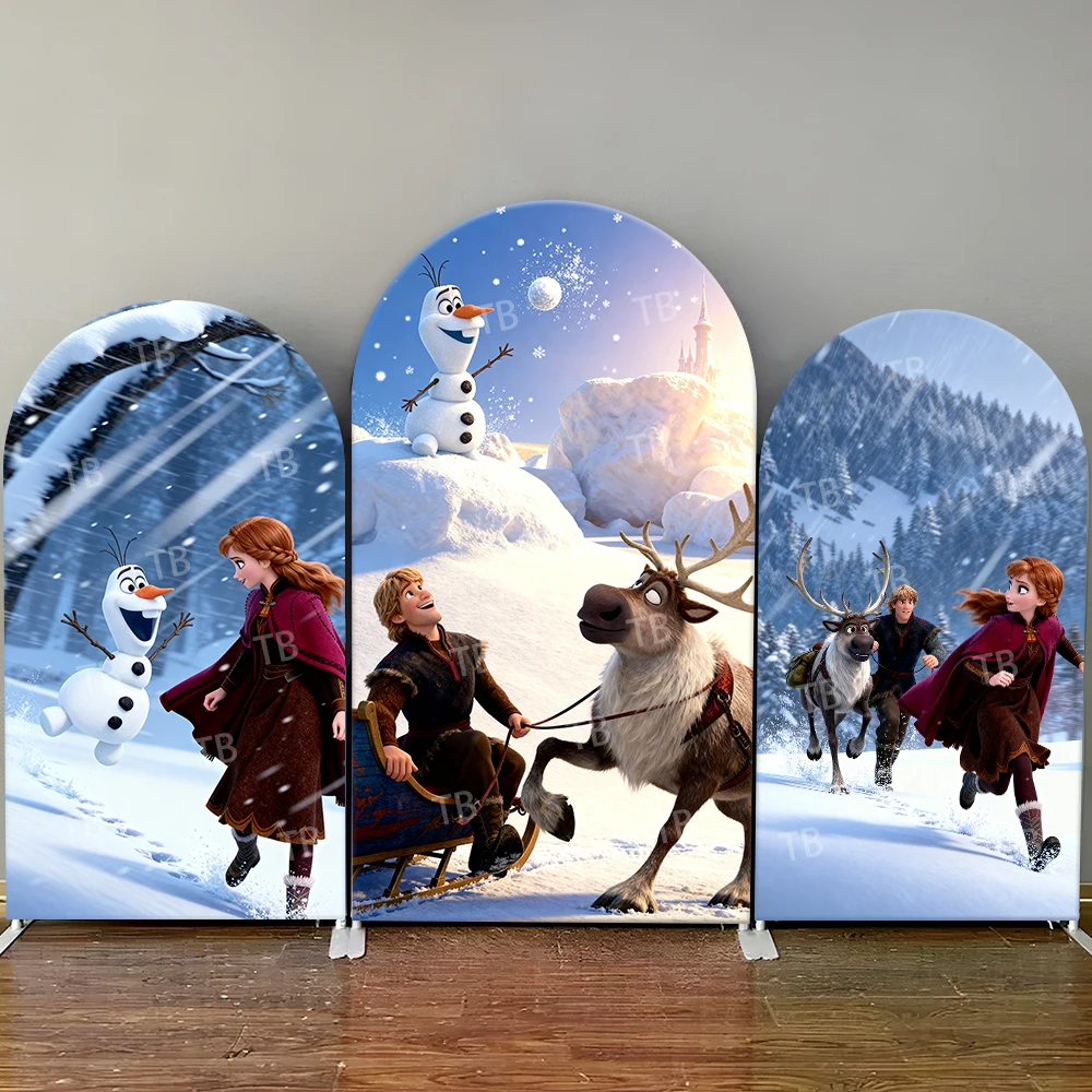 

Disney Frozen Snowman Arch Backdrop Cover Kids Party Decoration Photo Booth Props Festive Background Supplies