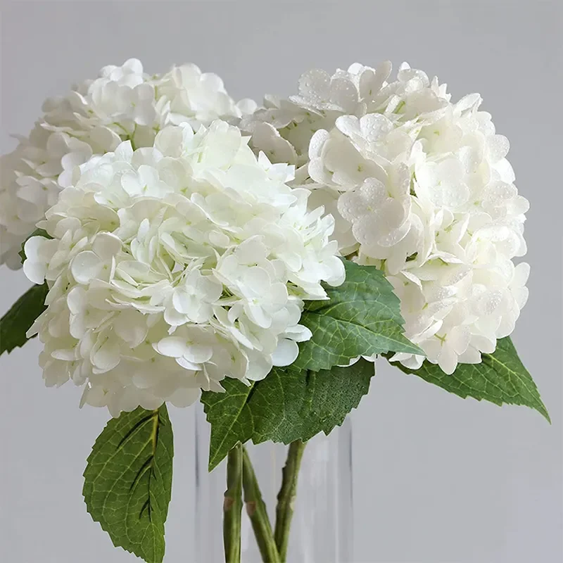 6 Pcs  Hydrangea Artificial Flowers Real Touch Latex 19 inch Large Hydrangea for Home Decoration Bridal Bouquet Wedding 49cm