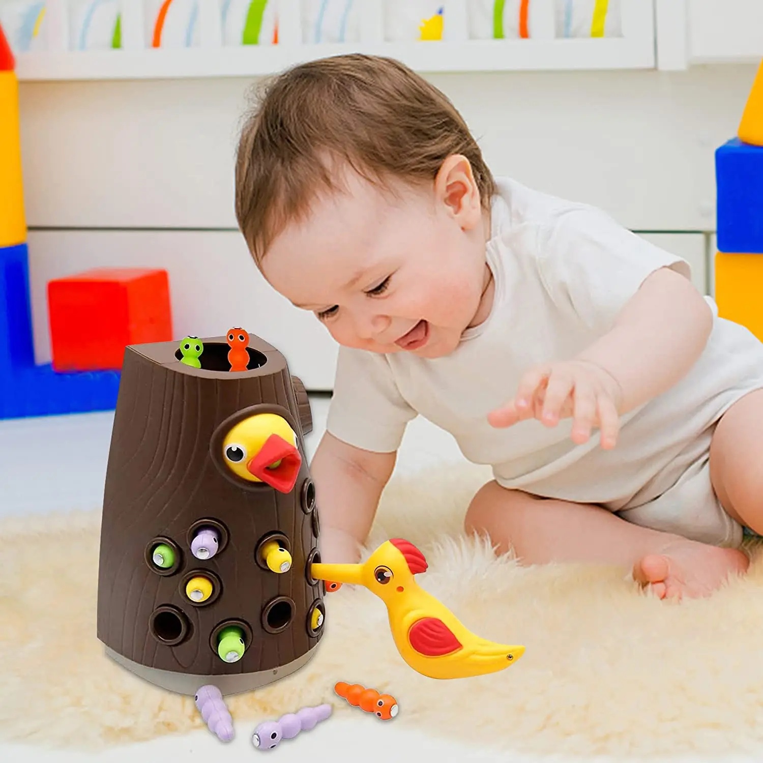 Montessori Speelgoed Peuter Magnetische Specht Vangen Wormen En Voeden Spel Speelgoed Fijne Motoriek Kleuters Speelgoed Voor Meisjes