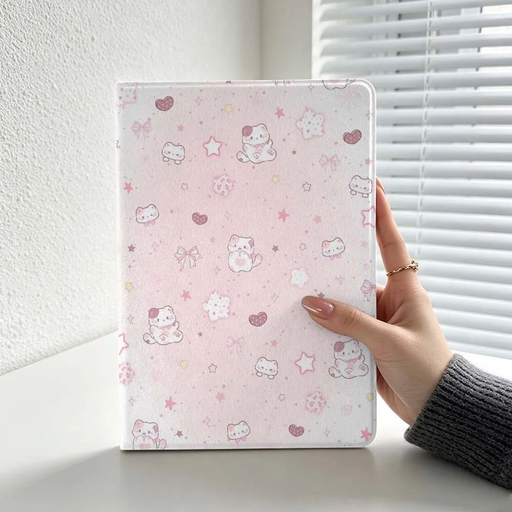 Cartoon Cat Pink Pattern Cover For Lenovo Xiaoxin Lenovo Tab Pad Pro Plus K11 P12 M10 Legion Y900 Soft Inch Tablet Case