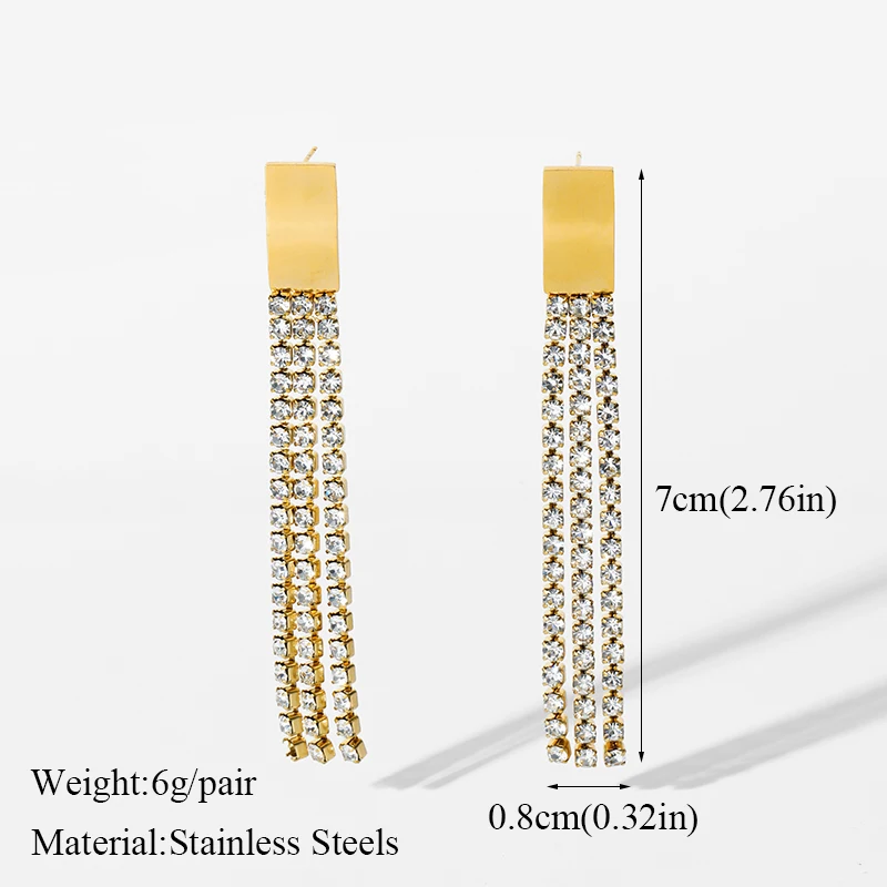 GANPUP 316L Edelstahl Gold Farbe Quaste Lange Anhänger Ohrringe Frauen Täglichen Verschleiß Chic Mode Ohr Baumeln Wasserdicht Schmuck – Detail 10