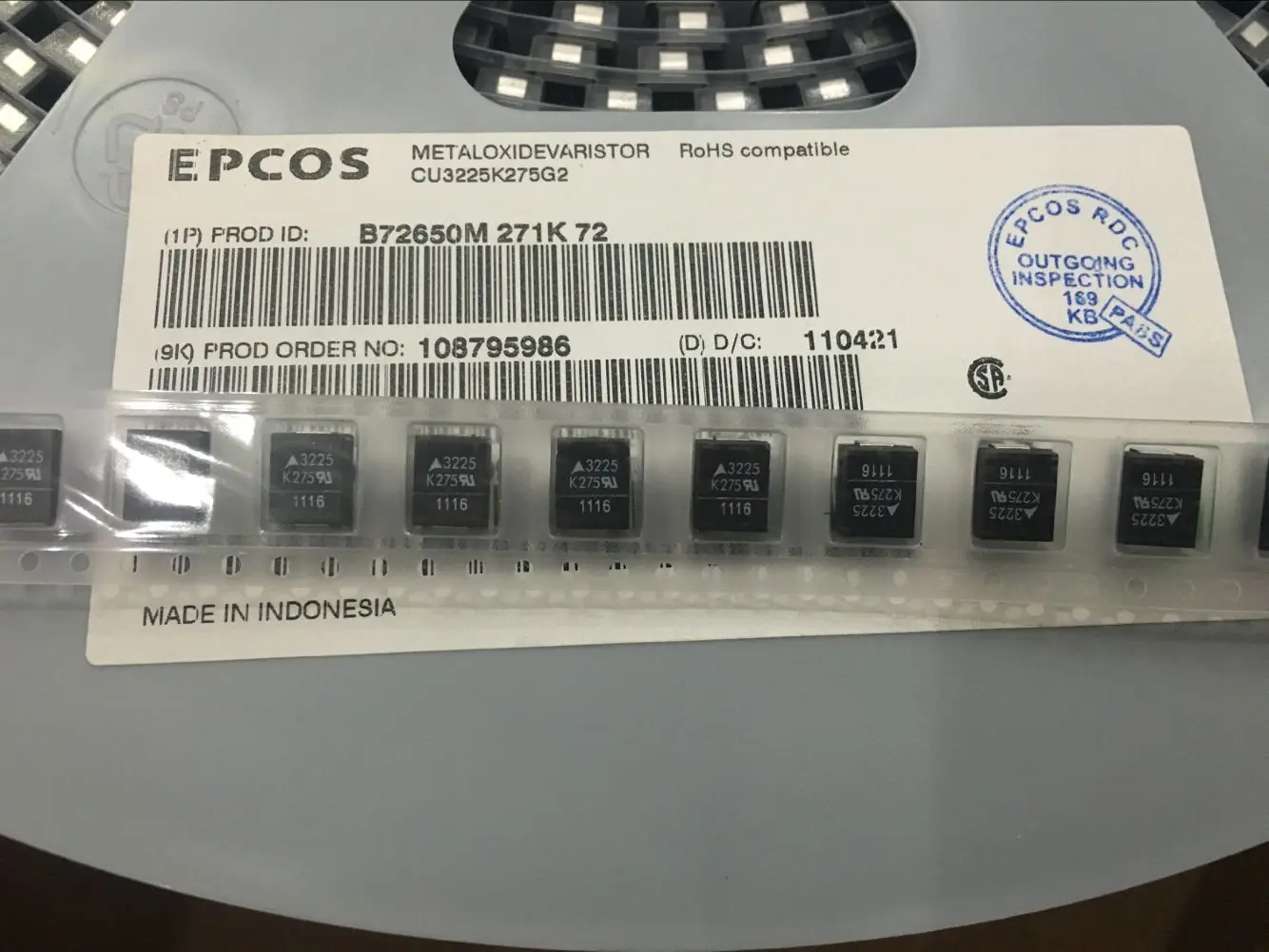 

5 шт./EPCOS Siemens Варистор для поверхностного монтажа CU3225K275 3225 275 В, новый оригинал на складе