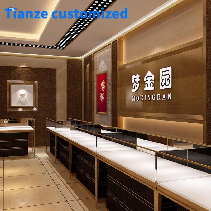 

（customized）Customized jewelry store furniture display showcase jewellery shop counter design