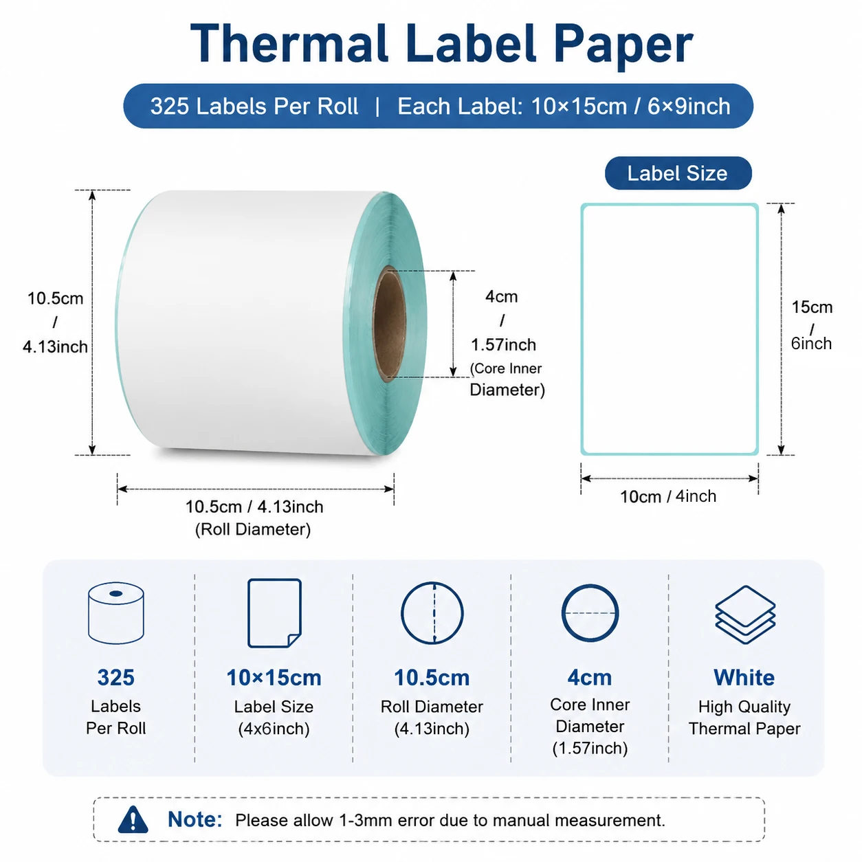 325 Sheets 4''x6'' White Therm - Label Printer Thermal review and price