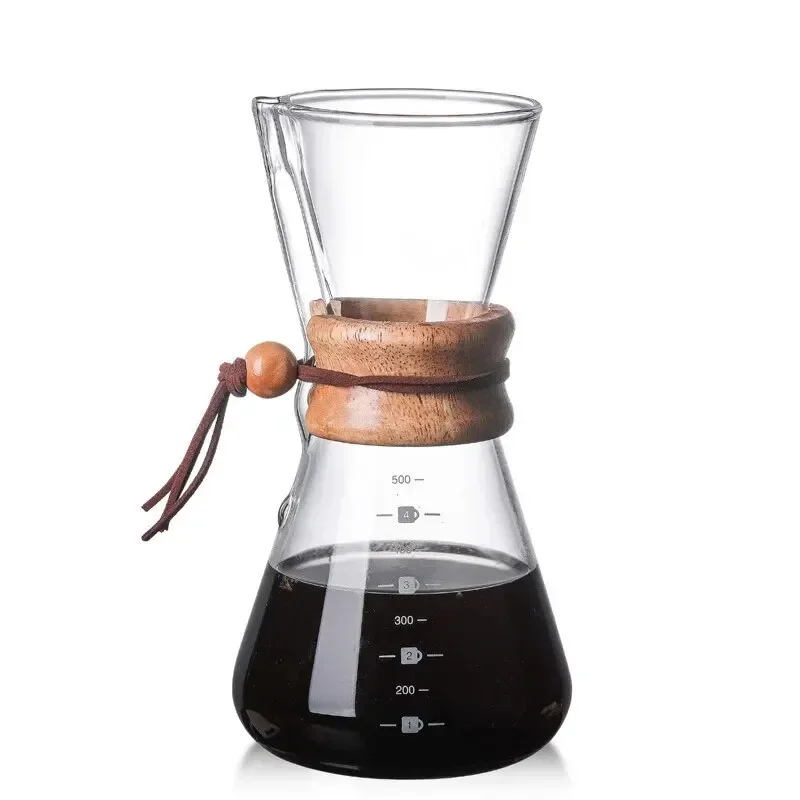 1Pcs Hand Brewed Coffee Sharing Pot Filter Screen Glass Coffee Filter Cup Coffee Pot Set Drip Small Household Glass Pot Jar