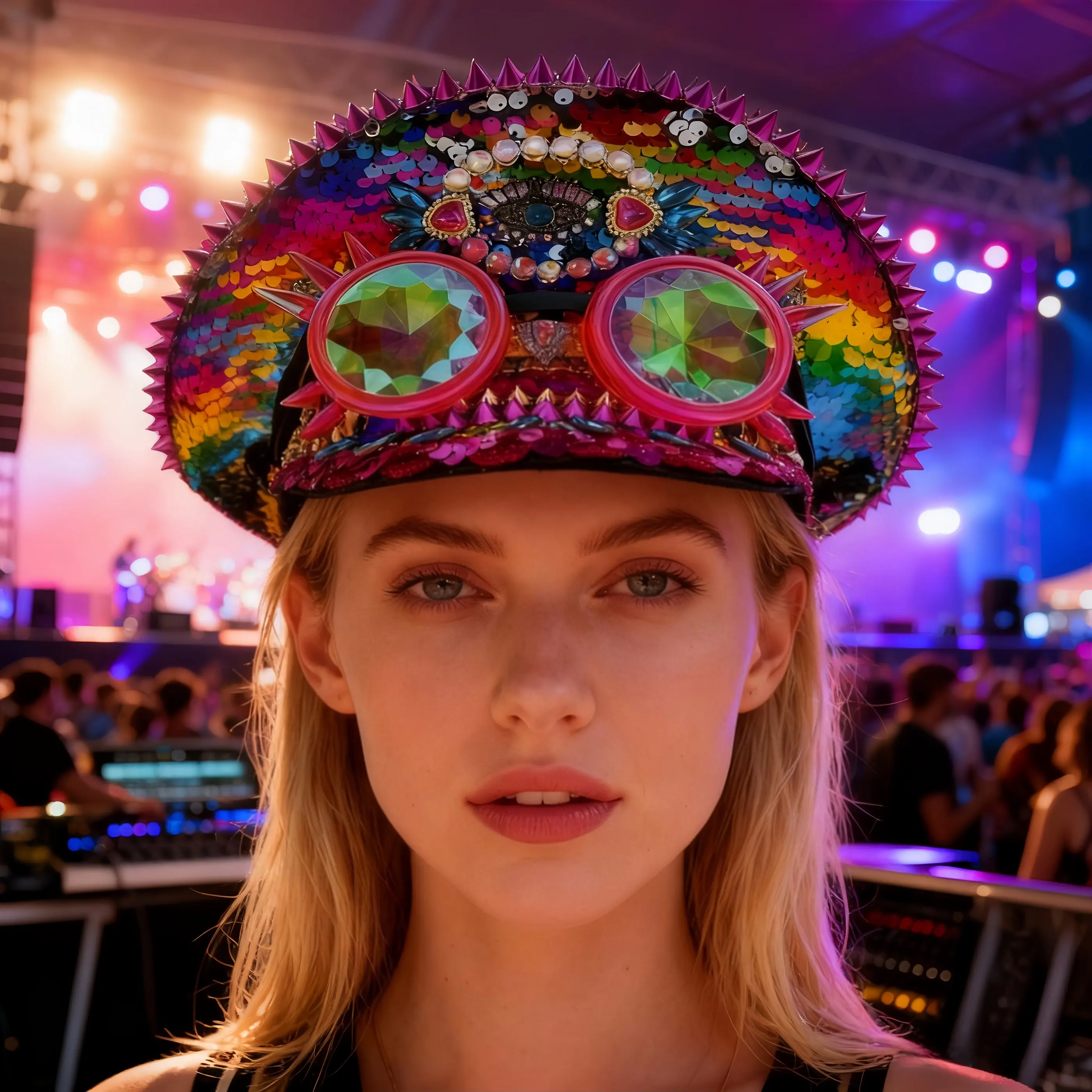 スチームパンク キャプテンハット ラインストーン付きゴーグル付き バーニングマンフェスティバル用 女性用、ミリタリーアクセサリー＆男性用キャップ