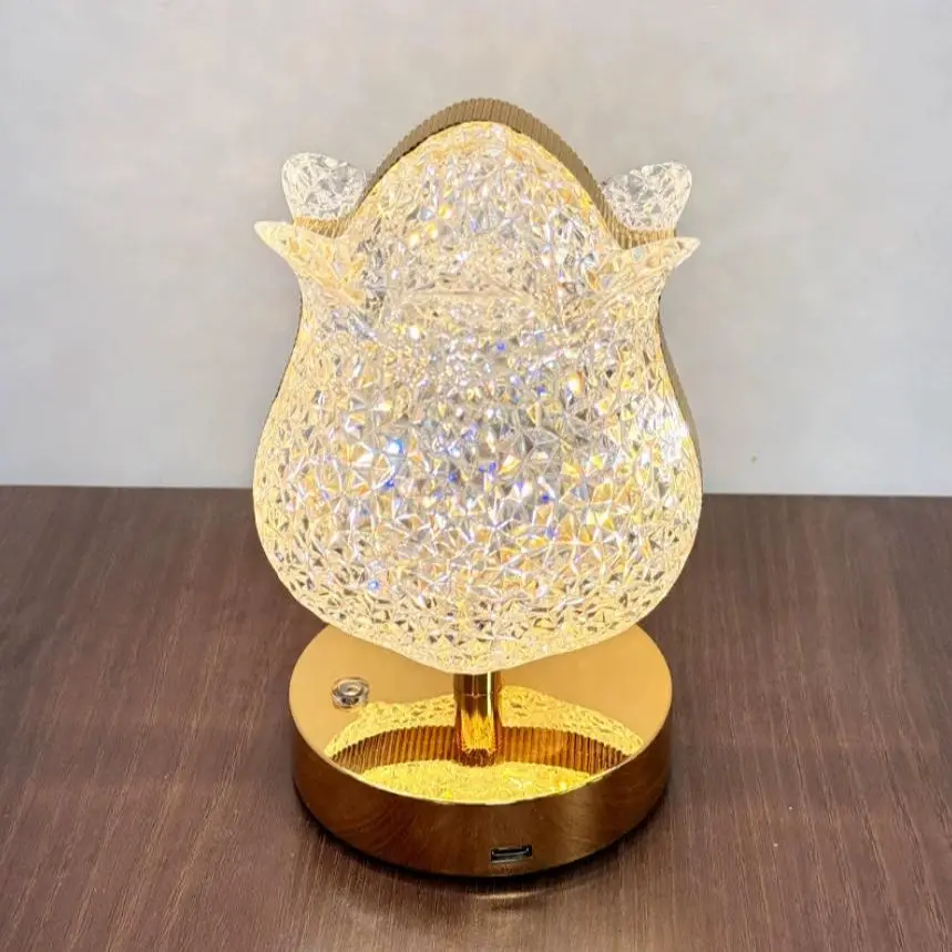 LED Creative Desk Lamp Chair Flower Simple Light Luxury Nightlight Bedroom Living Room Decoration Romantic Atmosphere Light