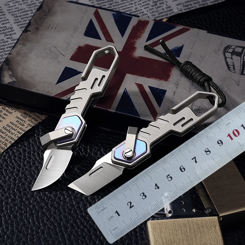 New HAN218 M390 Steel Folding Knife Utility Mini Folding Keychain Scalpel EDC Courier Opening Knifves Gift Fruit Pocket Knife