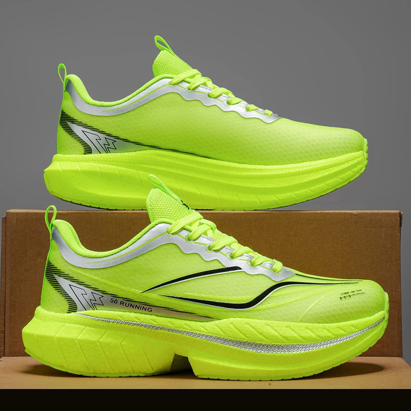 Men Sports Running Shoes Casual Marathon Breathable Lightweight Women's Comfortable Athletic Nonskid Walking Sneakers Outdoors