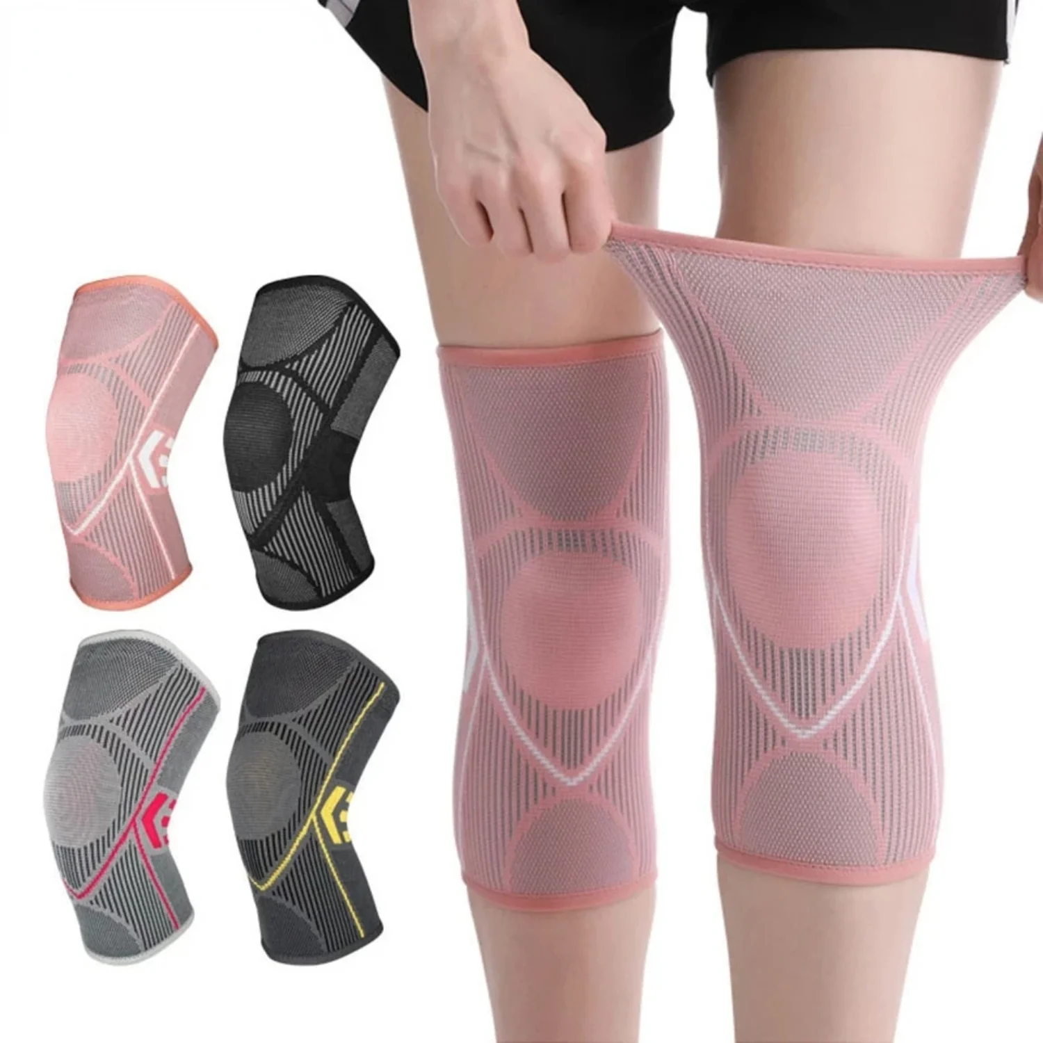 

1PCS Knee Brace Support Arthritis Joint Nylon Sports Fitness Compression Sleeves Kneepads Cycling Running Protector