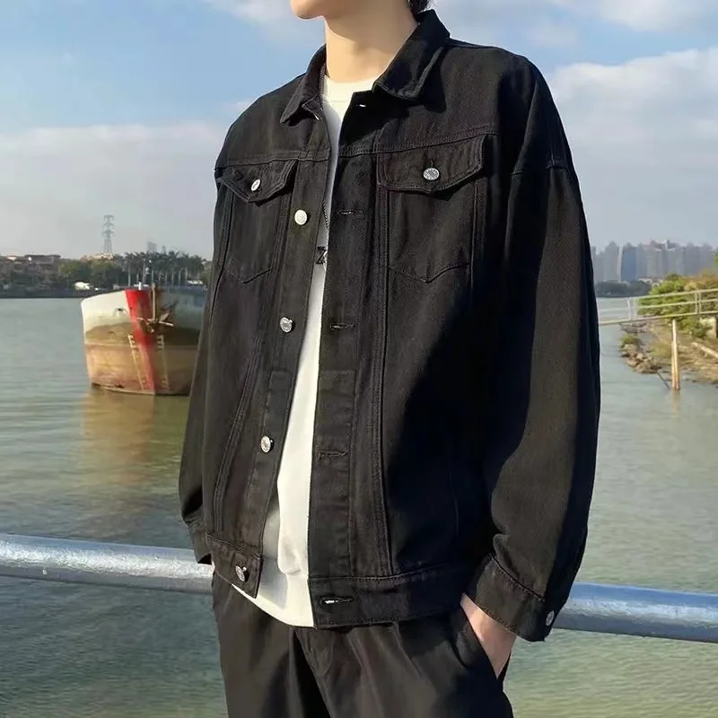 

Bla Denim Jaet Men's Japanese Sle Haome Outerwear Color Spring Trendy Match Jaet Student Top New Model M