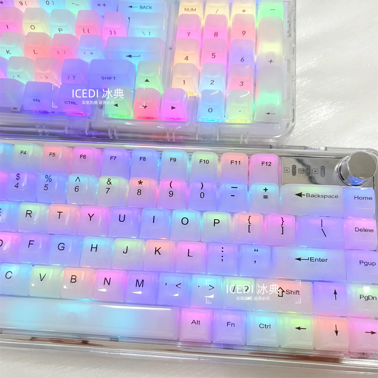 Mda Profile Side Print Keycap Set Translucent Pc Keycaps Cross Satellite Stem Mechanical Keyboards Layout Custom Replacement