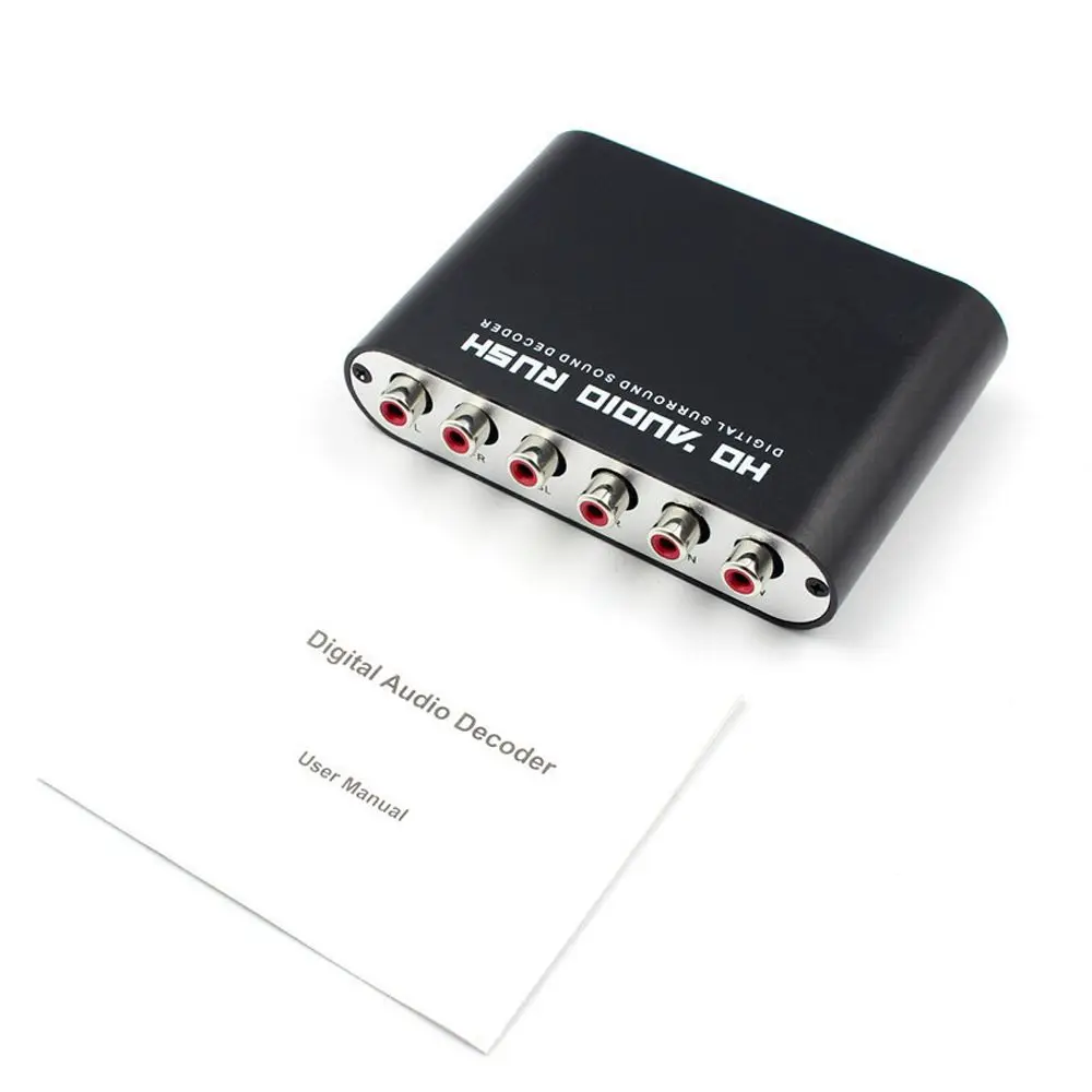 Konverter Analog koaksial HD SPDIF, AUX 3.5mm ke 6RCA DAC konverter AC3 Audio Digital ke dekoder Amplifier dekoder Audio