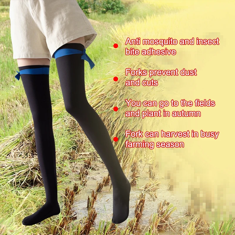 

Heavy Duty Rice Planting Socks Long Tube Anti Leech Waterproof Farm Work Tea Picking Unisex Anti Insect Thickened Field Socks