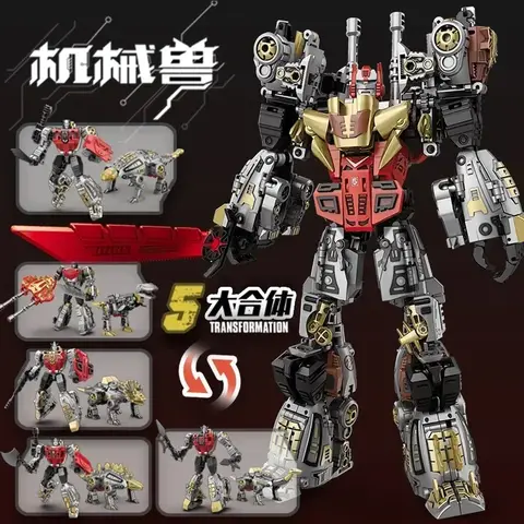 G1 공룡 콤비네이션 디노봇 변형 그림록 스와프 슬러지 슬래그 스넬 피규어 로봇 합금 KID, 5IN1 변신 장난감