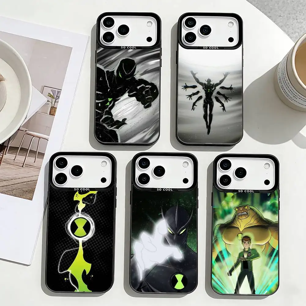 

B-Ben 10 u-ultimate a-alien Epic Battle Phone Case For iPhone17,16,15,14,13,12,Pro Max Black Colorful Phone case