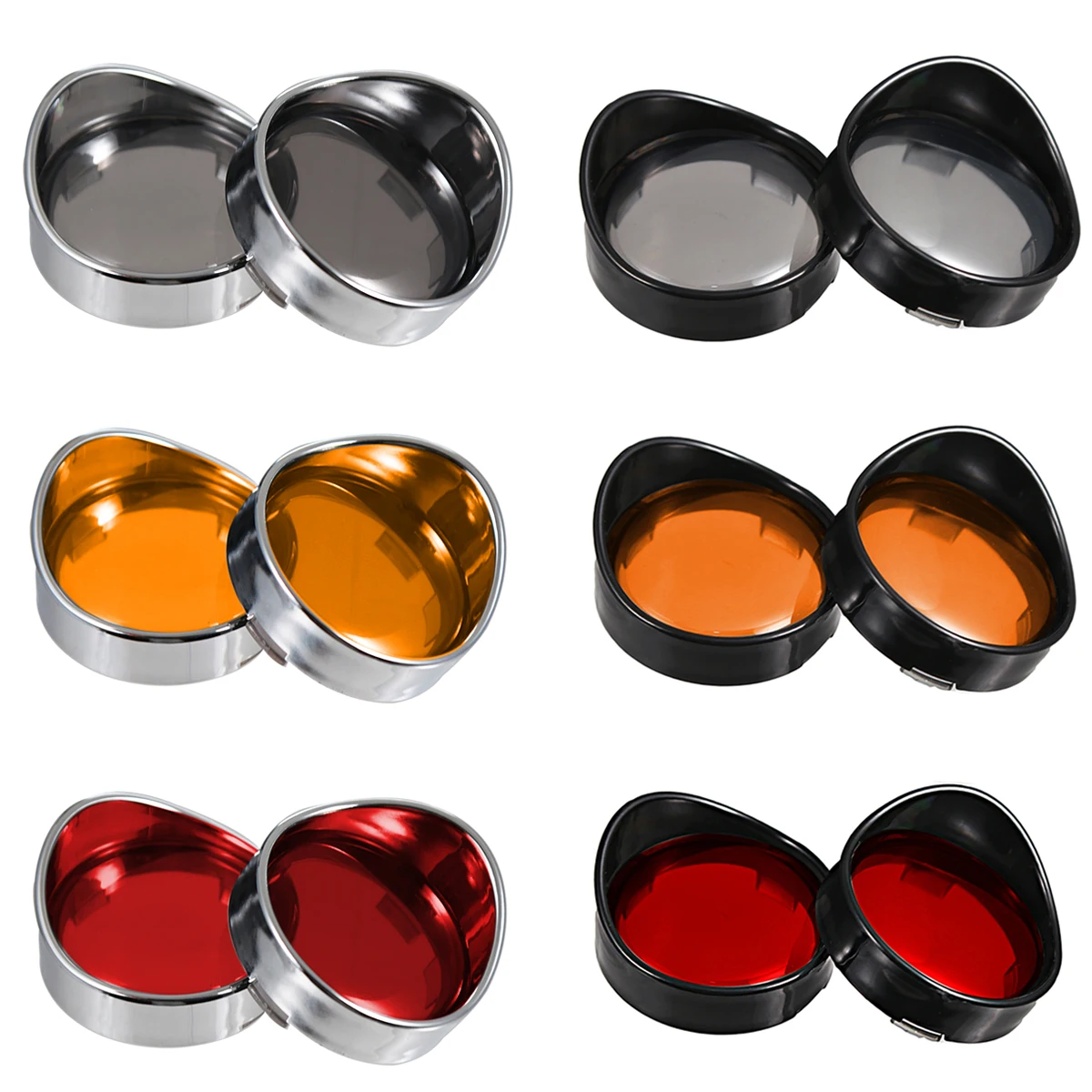 2Pcs Motorcycle Turn Signal Light Bezels Lens Cover Visor Trim Rings For Harley Touring FLHR FXRT Sportster XL Dyna Softail FLHX